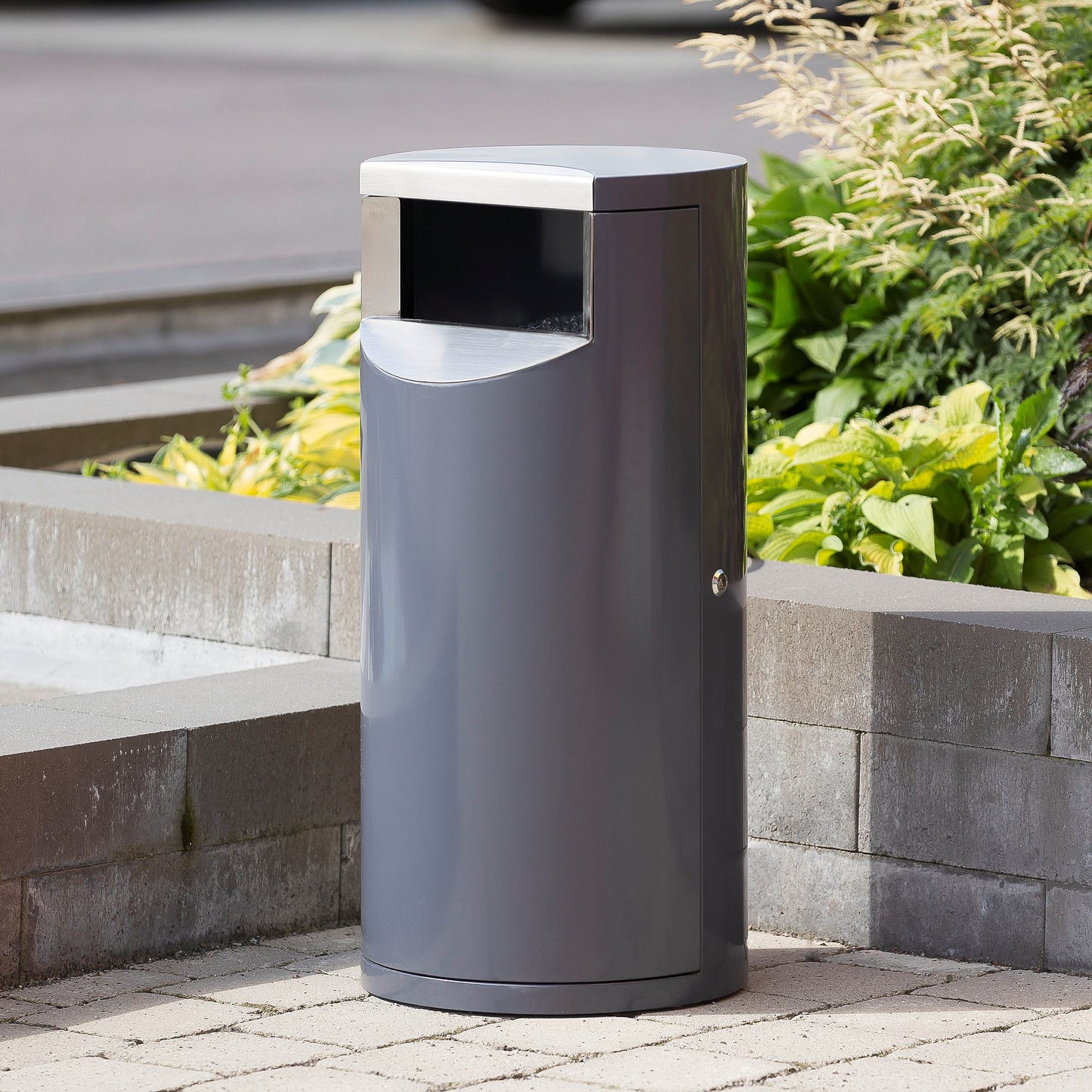 Helt nytt | Avfallsbeholder LENNOX, Ø400 H860 mm, 100 l, grå