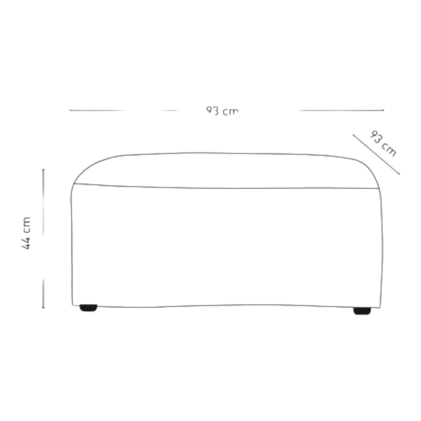 Isa modul puff 93x93x44 cm natur