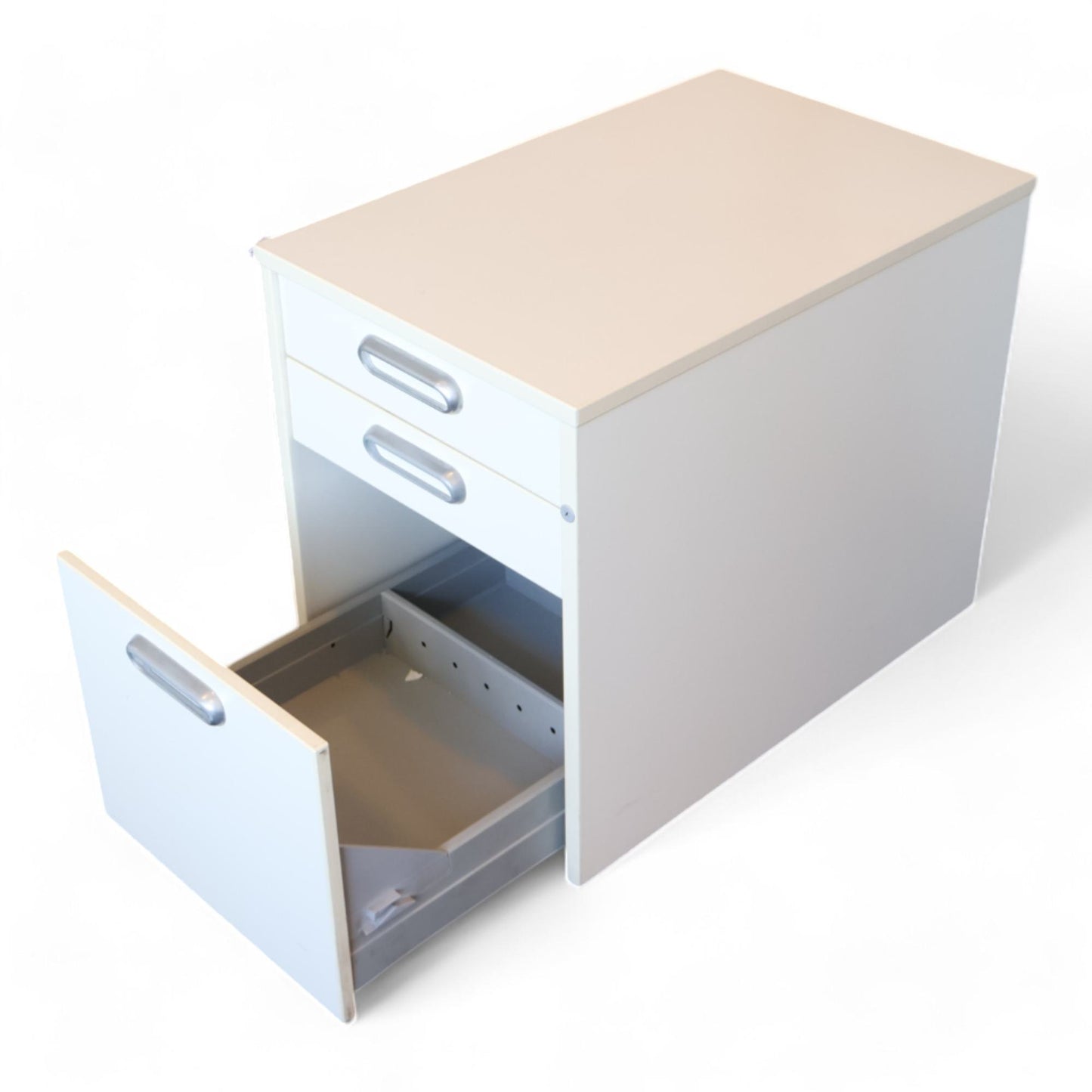 Skuffeseksjon m/ tre skuffer, hvitt