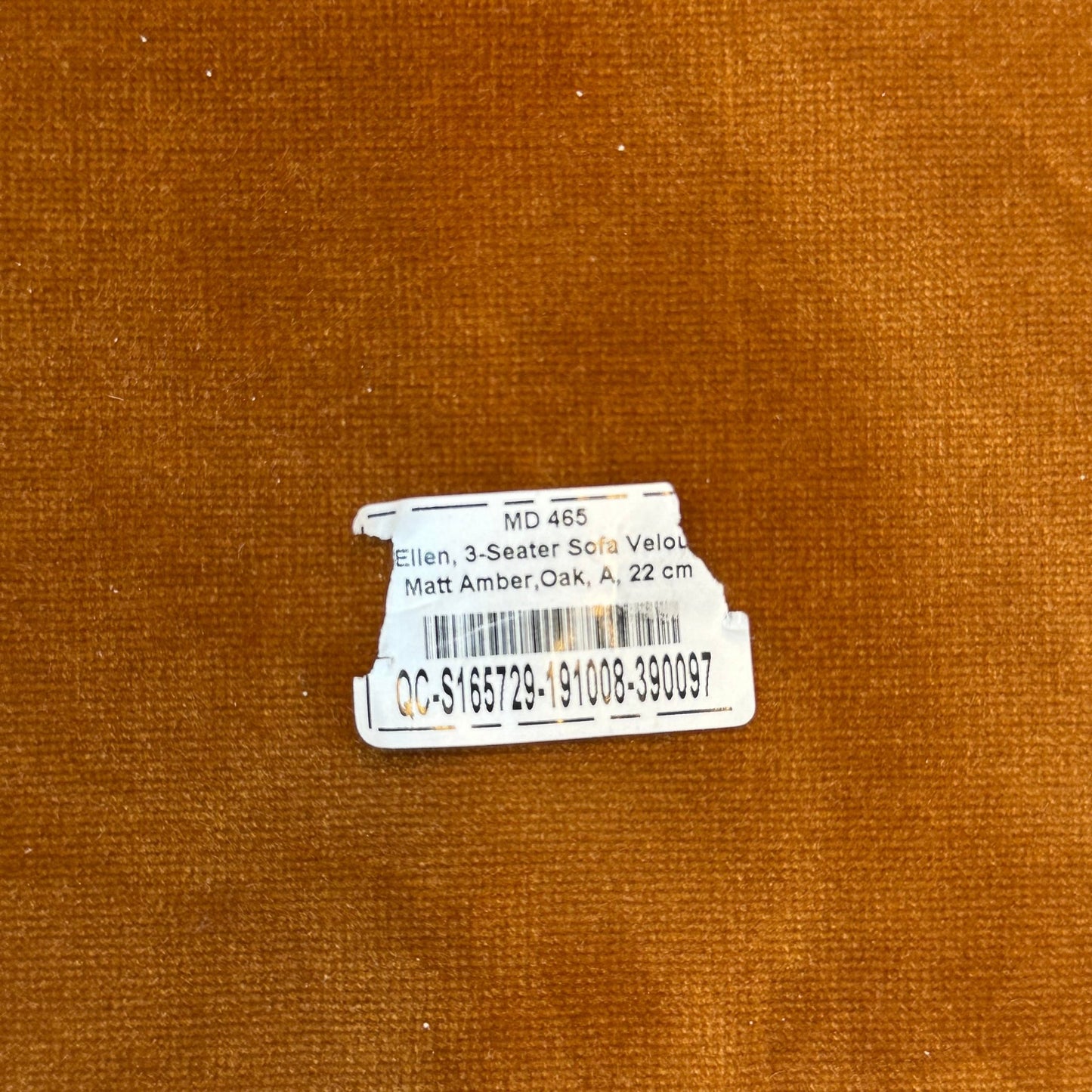 3-seter sofa fra SOFACOMPANY, oransje velour