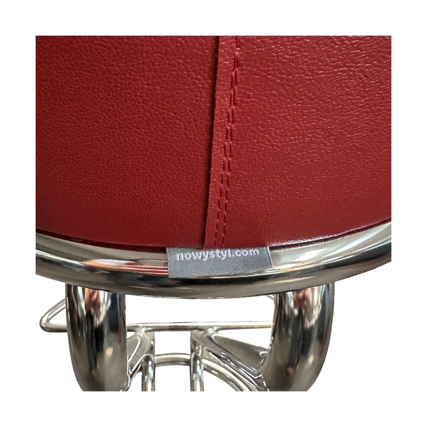 Barstol Zeta, rødt skinnsete