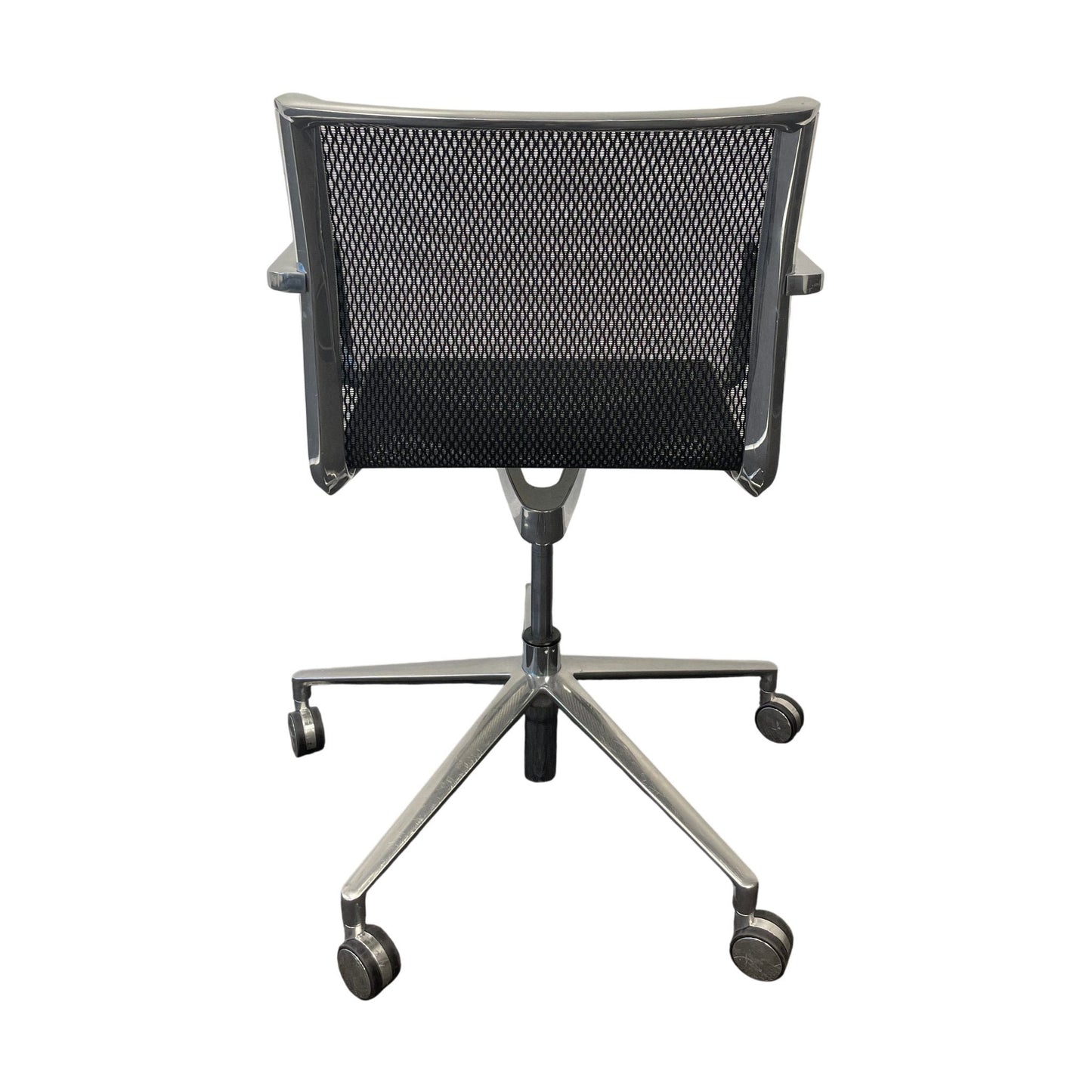 ICF Una møteromsstol, svart, med armlener og hjul