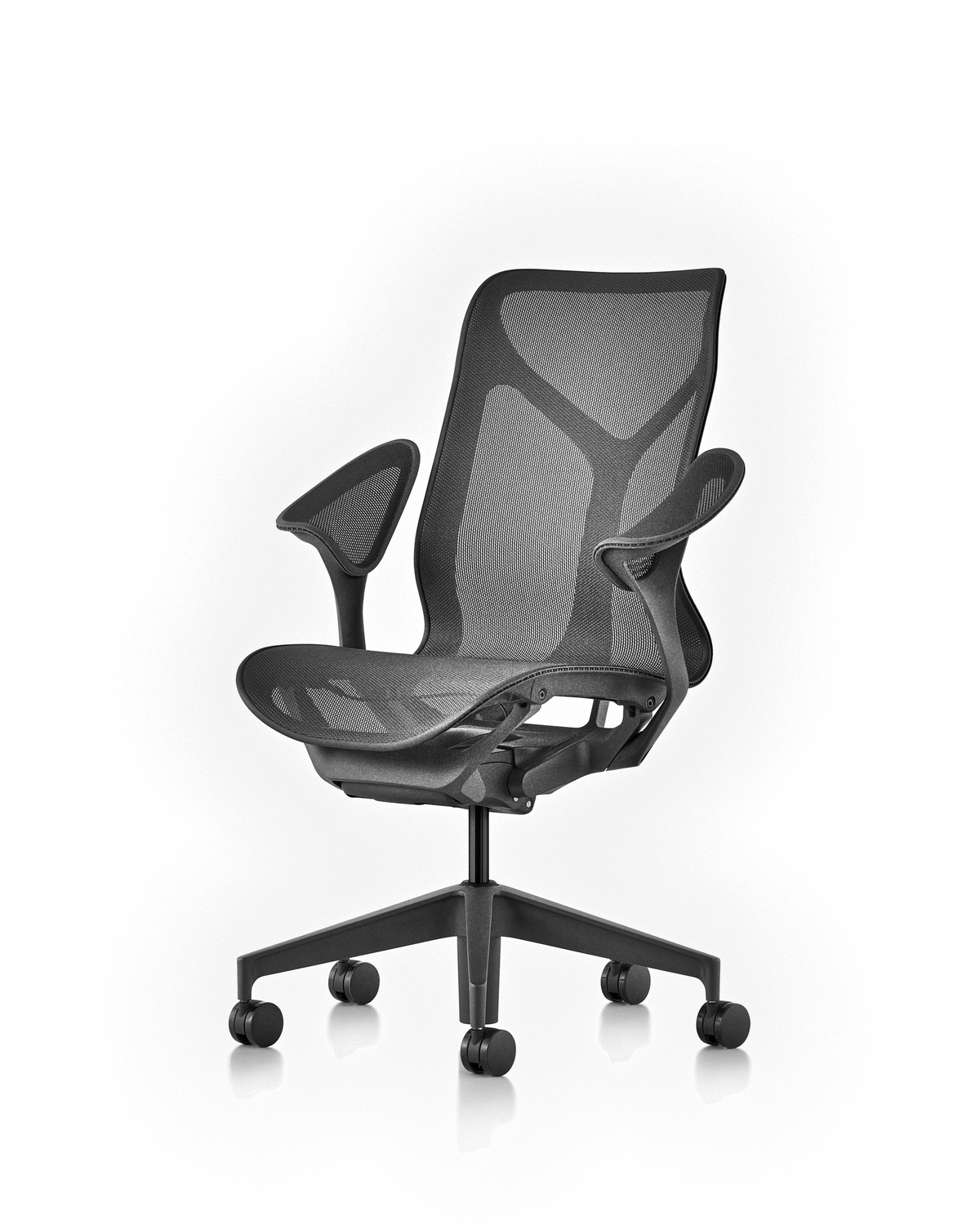 Cosm Medium Back kontorstol fra Herman Miller, Graphite – Leaf-armlener