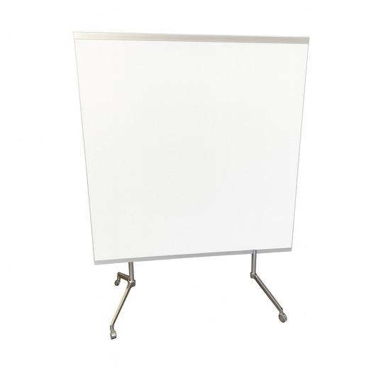 Tosidig whiteboard med krom ben, 150x70x195,5 cm