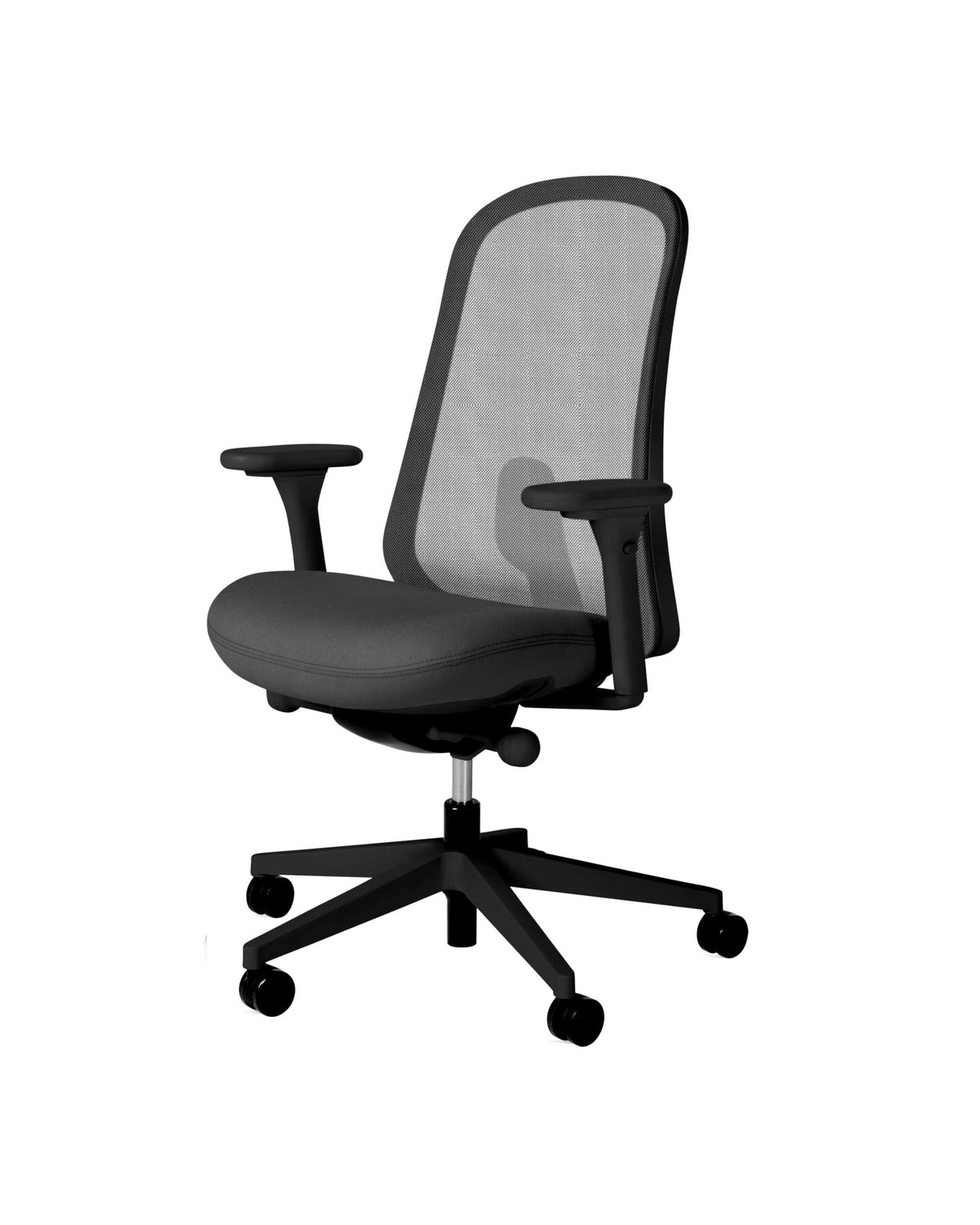 Lino kontorstol fra Herman Miller, sort – trinnløs manuell tiltmotstand