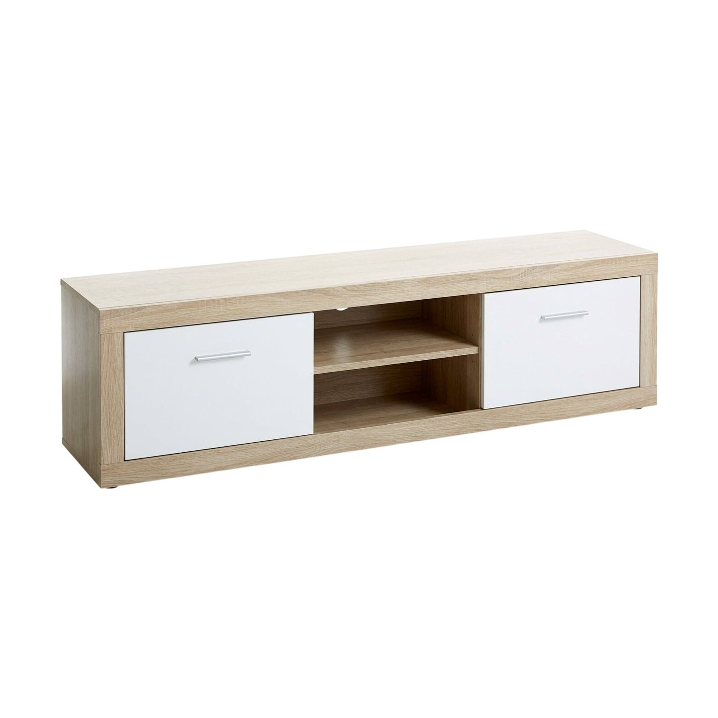 TV-benk FAVBRO lys eikefarget/hvit fra JYSK, 180x42x51 cm