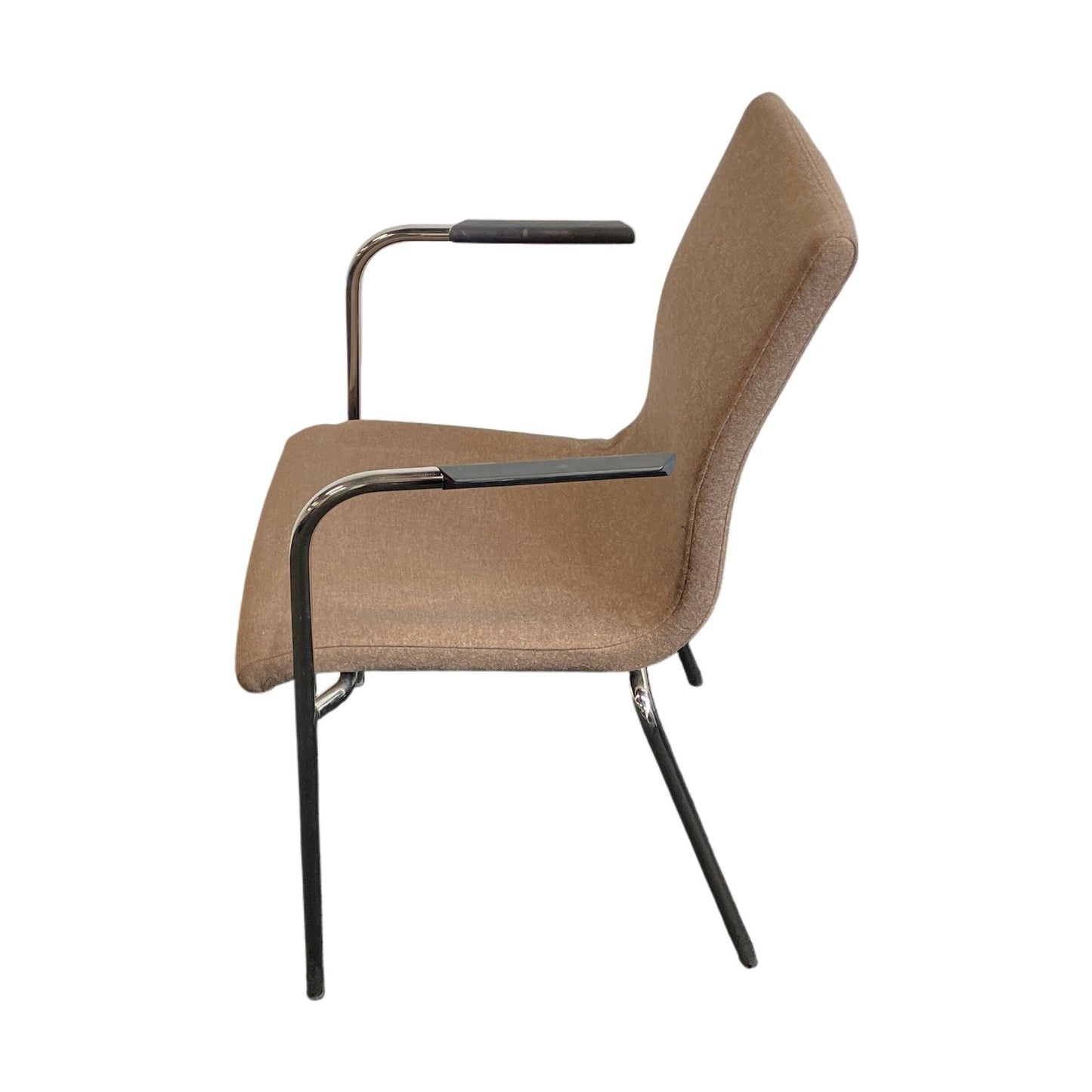 Møteromsstol fra Skandiform, brun ullstoff, med armlener