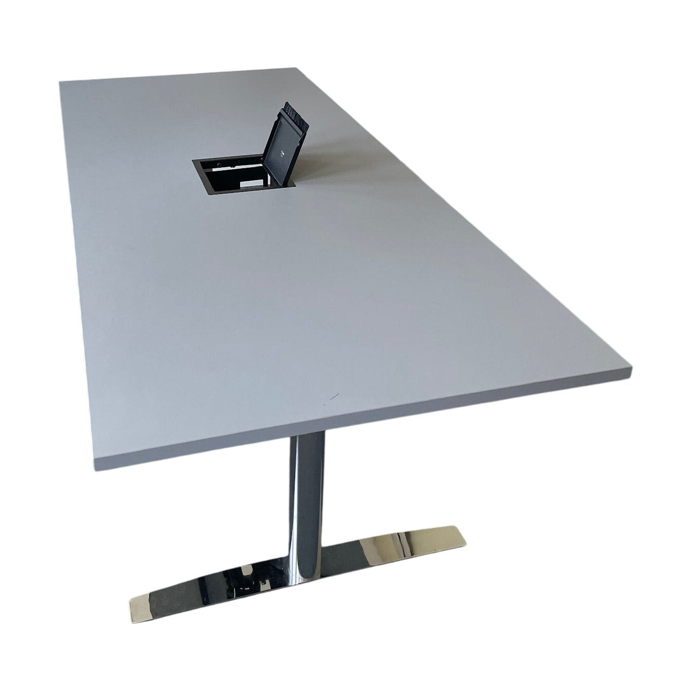 Møtebord fra Horreds, grått med kabelluke, 180x80 cm