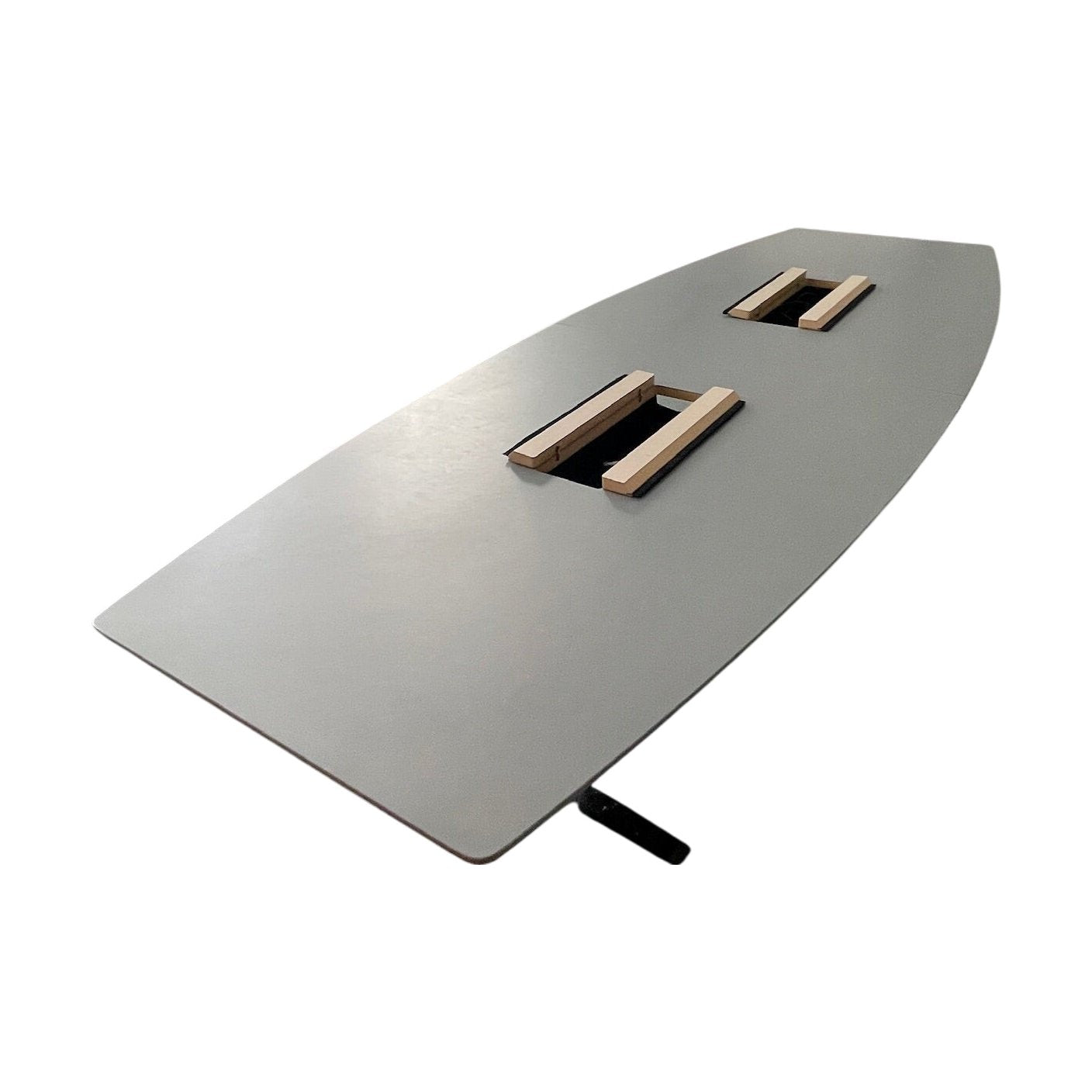 Møtebord, mørk grå laminat, 300x120 cm