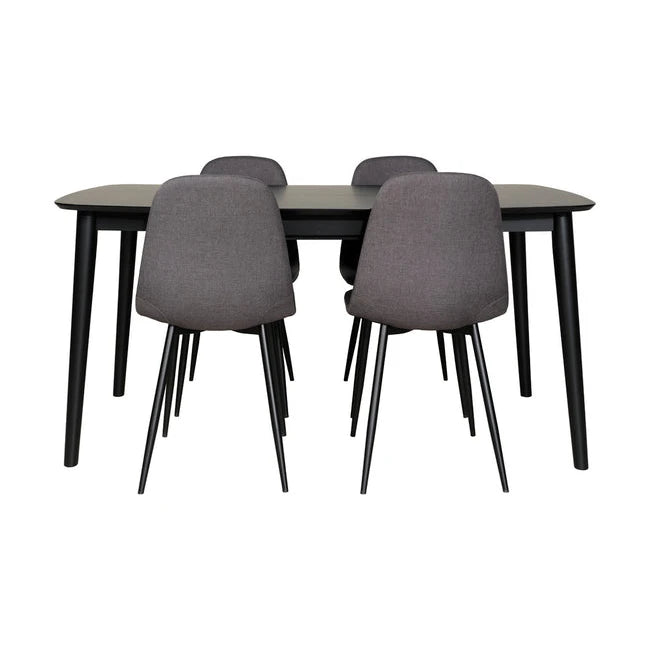 Sort Monty Spisebord med butterfly-uttrekk