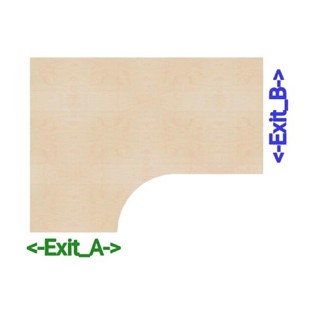 Bjerk bordplate 160x120 cm venstre fra Narbutas, trefarget