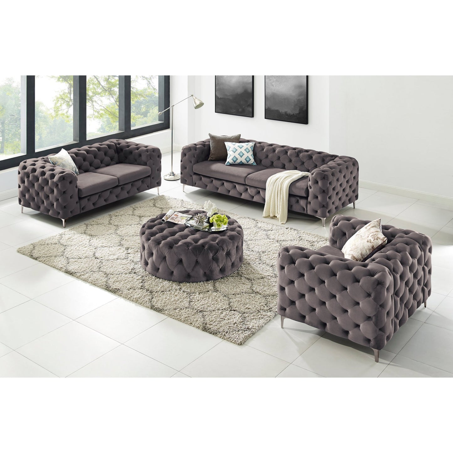 Bella 3-seter sofa fra A-Møbler i grå