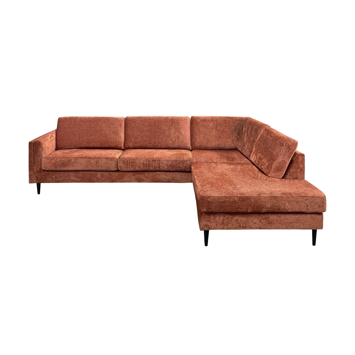 Vision sofa med sjeselong fra A-Møbler, rødbrun