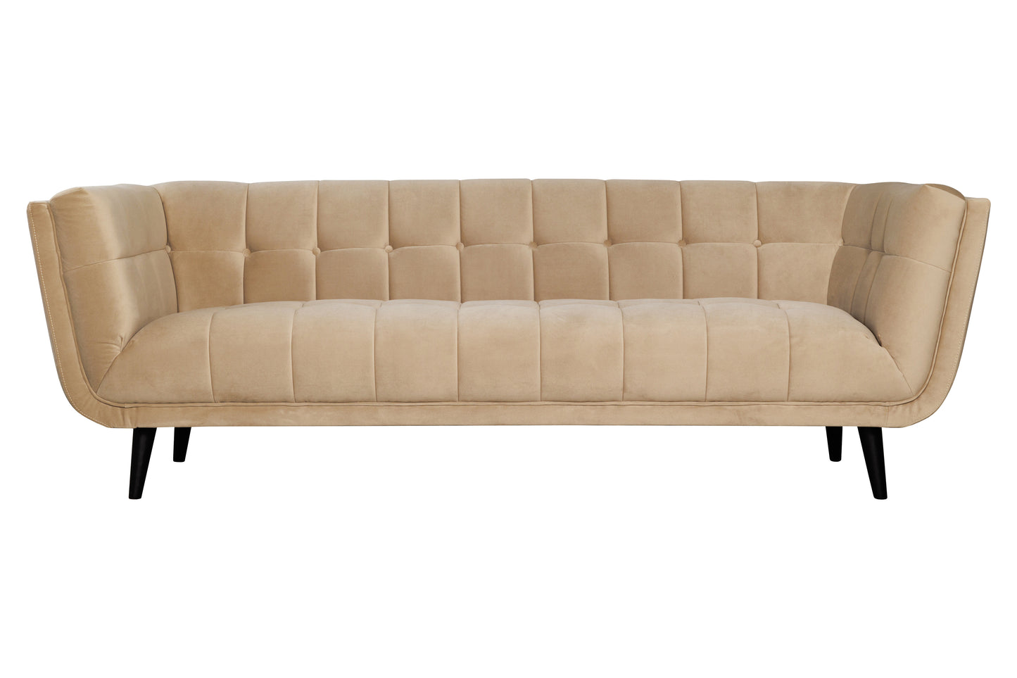 Simon 3-seter sofa, velour, beige