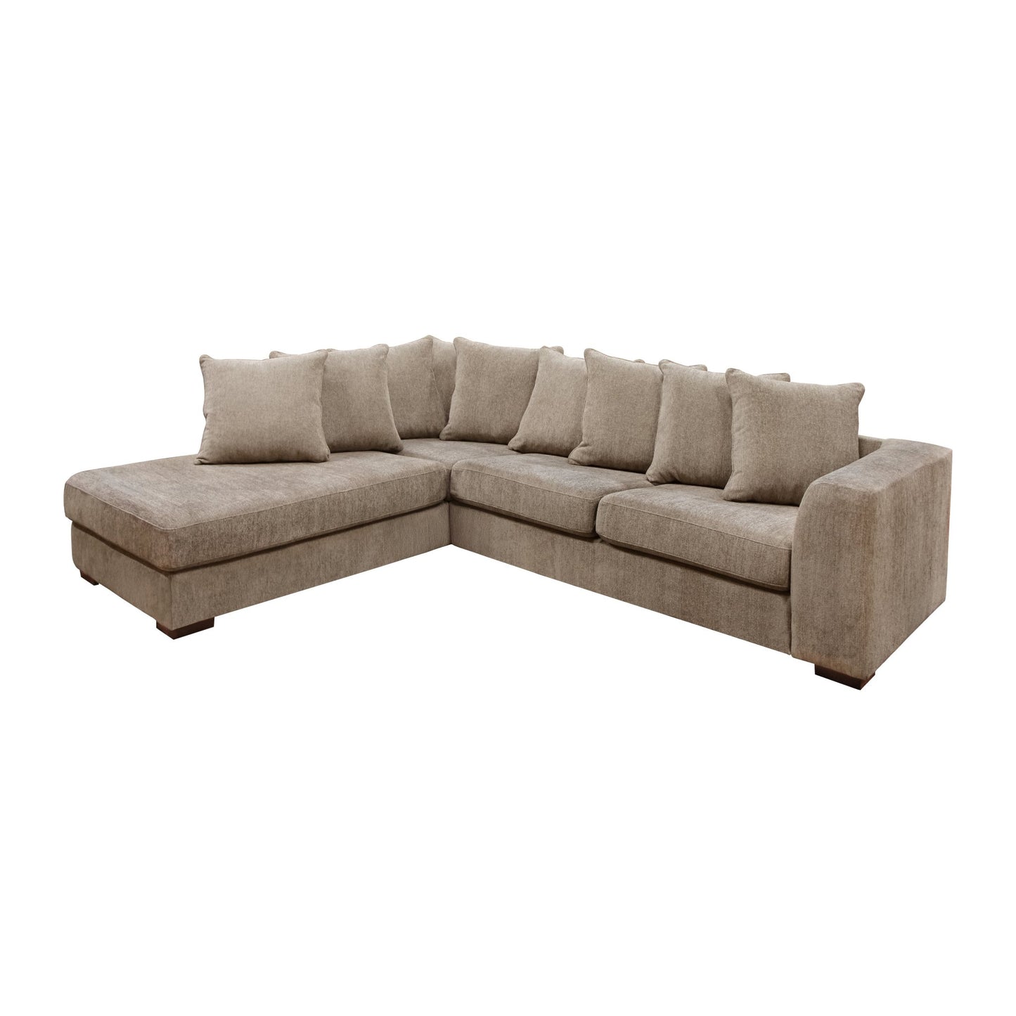 Havanna sofa med sjeselong fra A-Møbler, taupe tekstil, venstre sjeselong