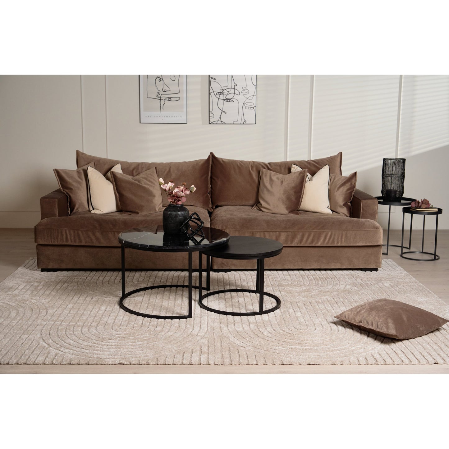 Metro sofabord fra A-Møbler, svart, 75x75 cm