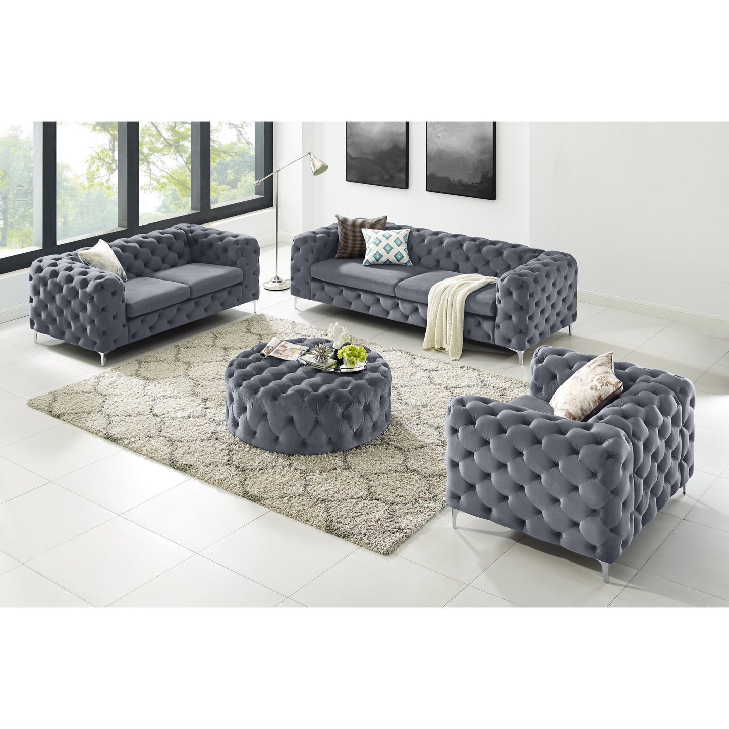 Bella 3-seter sofa fra A-Møbler i grå