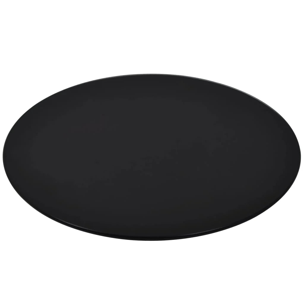 Sort, rundt bordplate. Ø110