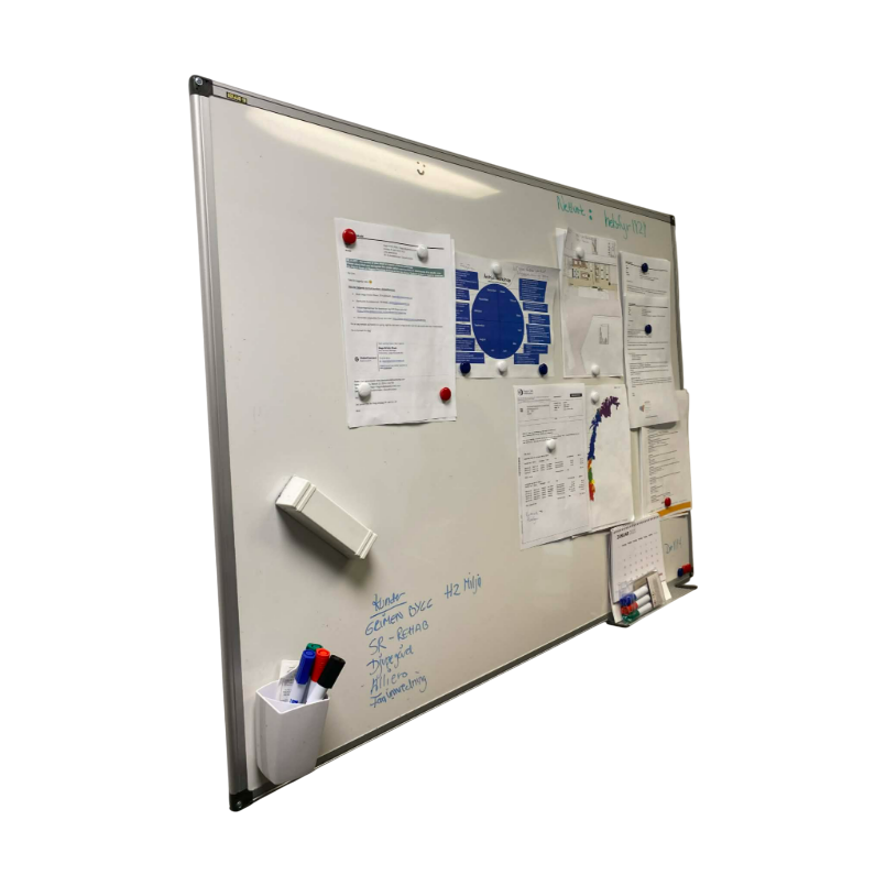Whiteboard med magnetisk overflate, 120x100 cm