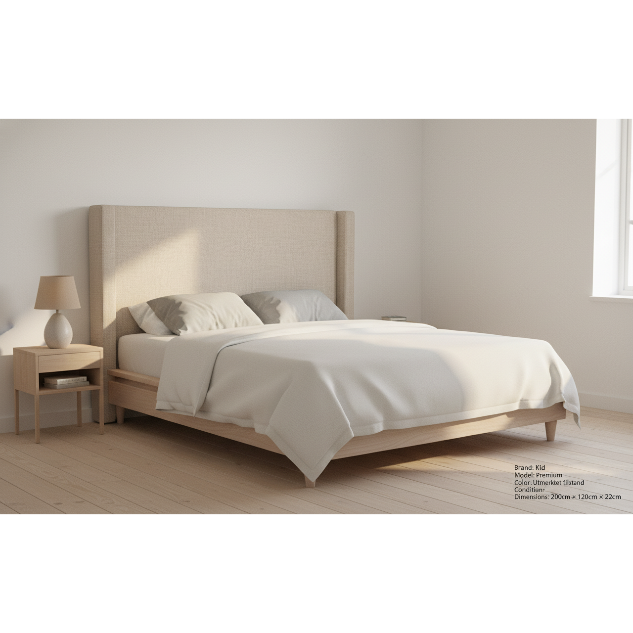 Premium Sengegavl natur - 200 cm fra Kid