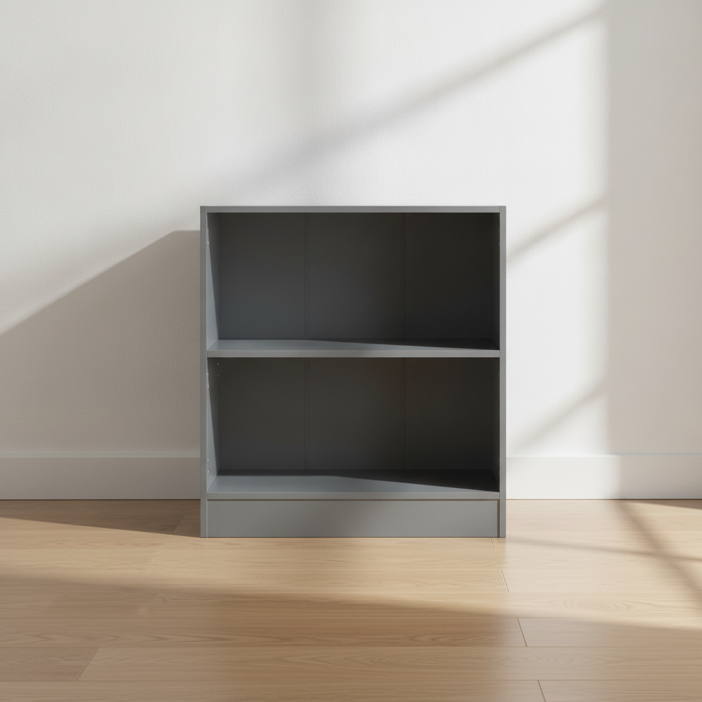 Bokhylle FLEXUS, H925 B760 D415 mm, grå laminat fra AJ Produkter
