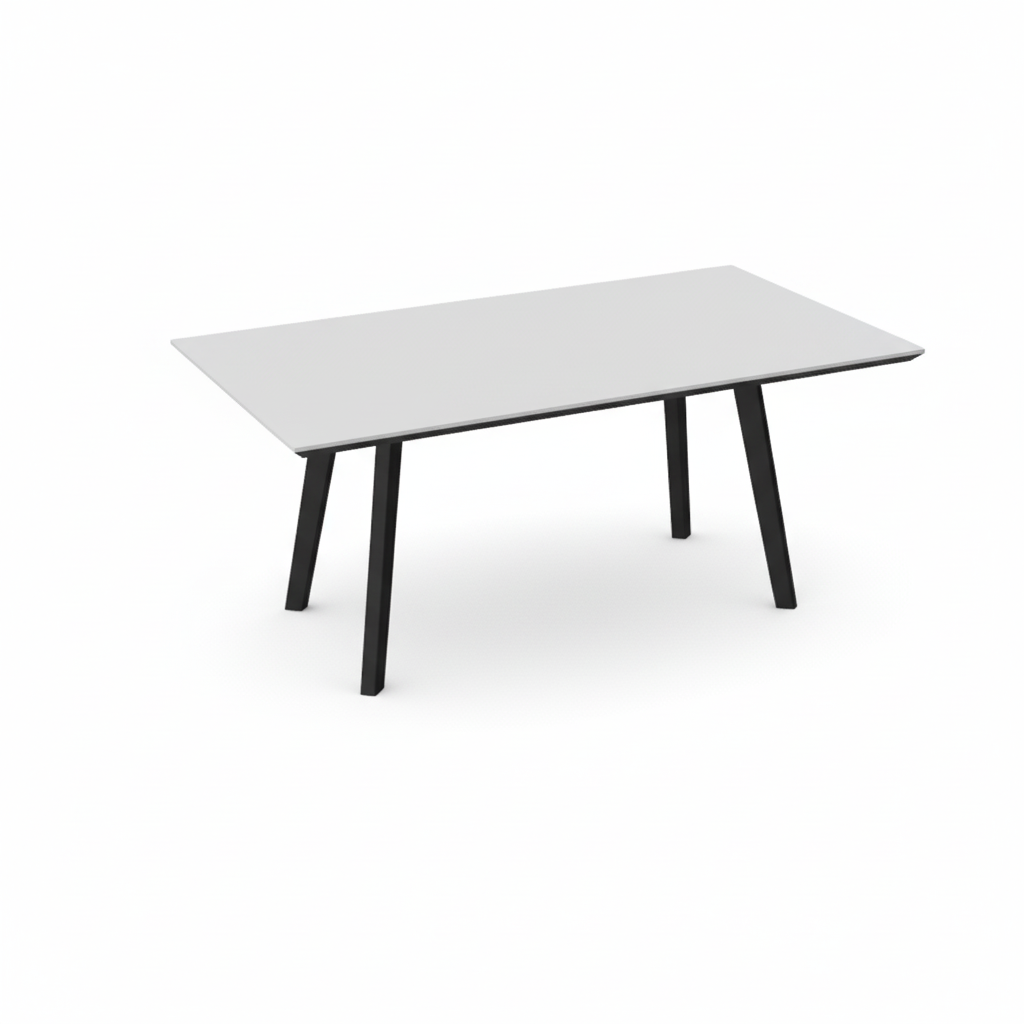 Møtebord fra Svenheim, hvit plate, 200x100 cm