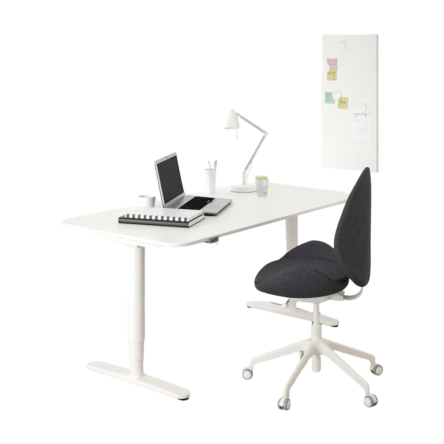 (120x80) IKEA Bekant el hev/senk i hvit