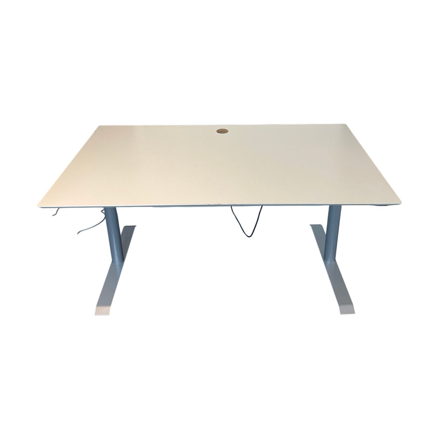 Hvit elektrisk hev/senk skrivebord, 160x90 cm