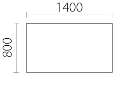 Hvit bordplate, 140x80 rette kanter