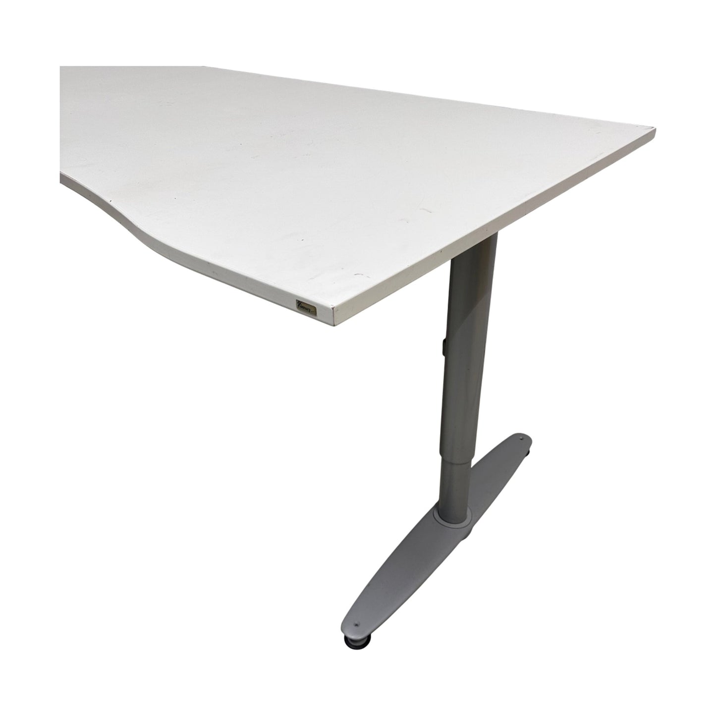 Manuelt hev/senk skrivebord fra Kinnarps, hvit, 180x80 cm