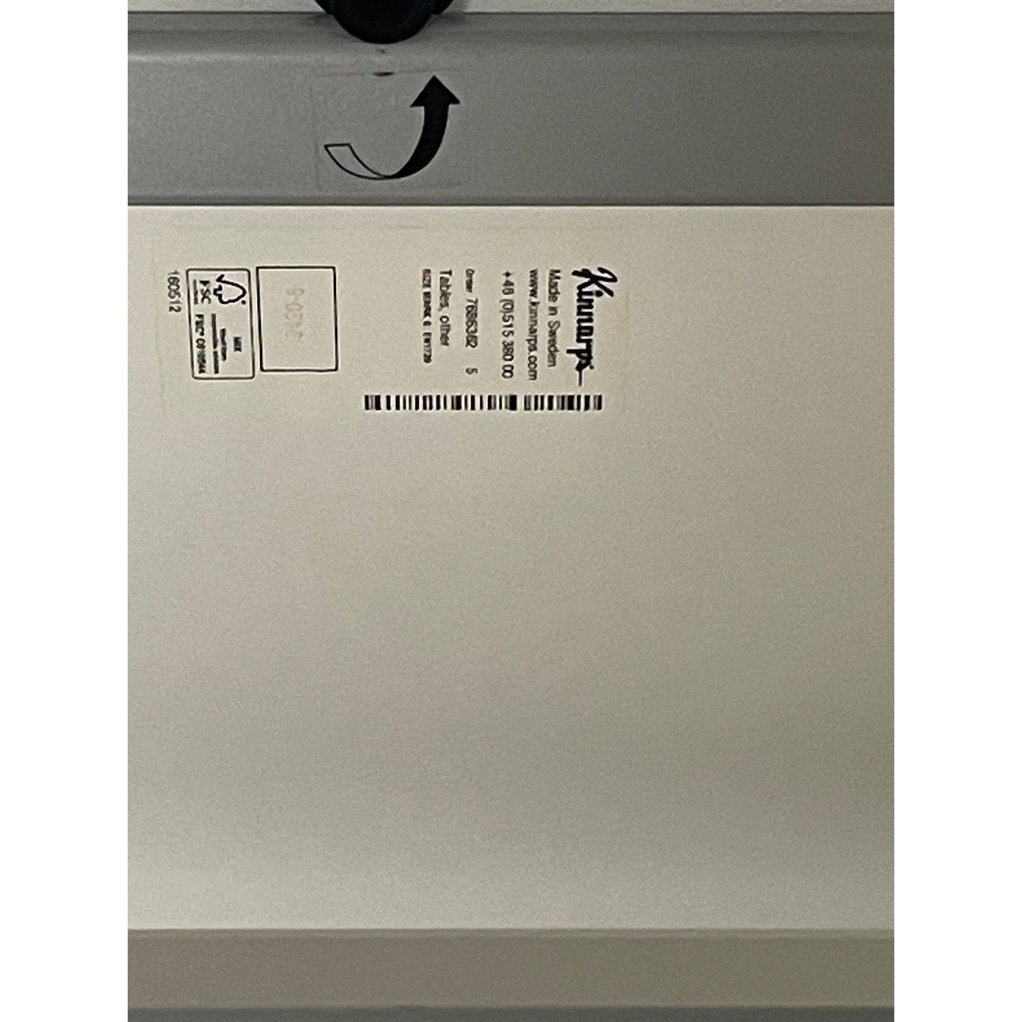 Kinnarps klappbord, hvit laminat, 140x70 cm
