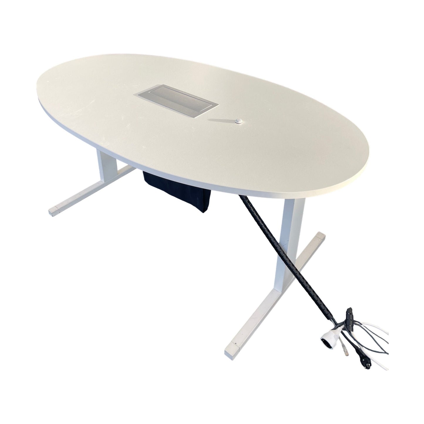 Techo Ovalt møtebord, hvit laminat, 160x90 cm