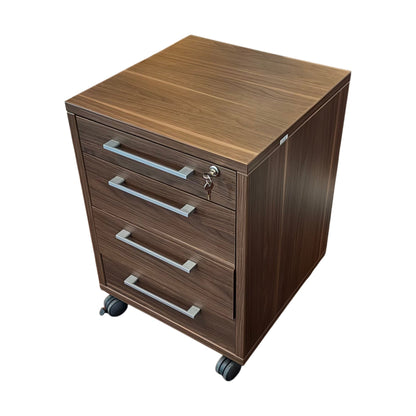 Låsbar skuffeseksjon på hjul med 4 skuffer