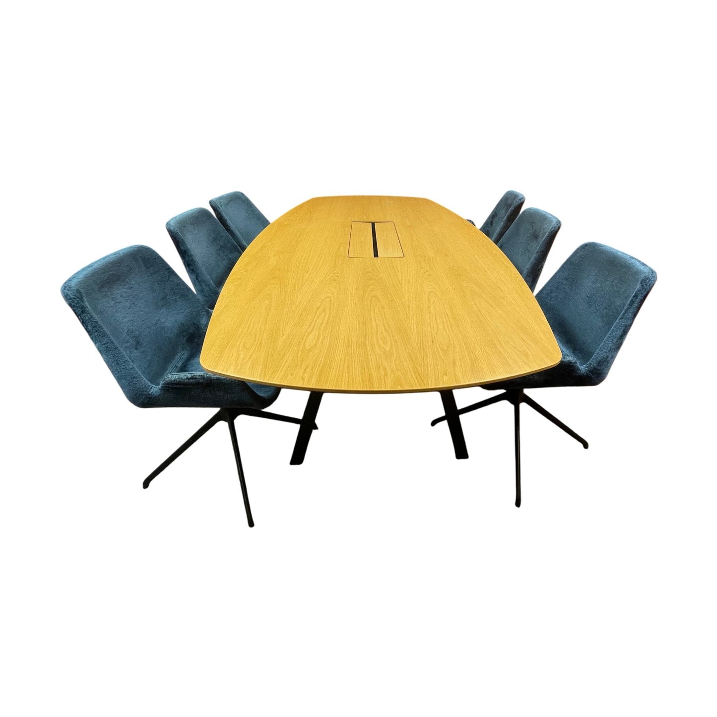 Moderne møtebord med trefarget laminat, 240x120 cm