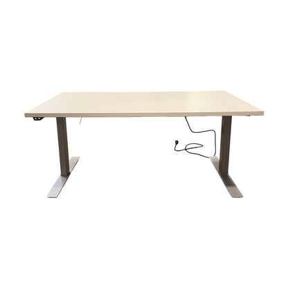 Elektrisk hev/senk skrivebord med Linak-motor, hvit laminat, 160x80 cm