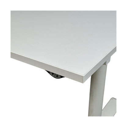 Elektrisk hev/senk skrivebord, hvit laminat, 140x80 cm