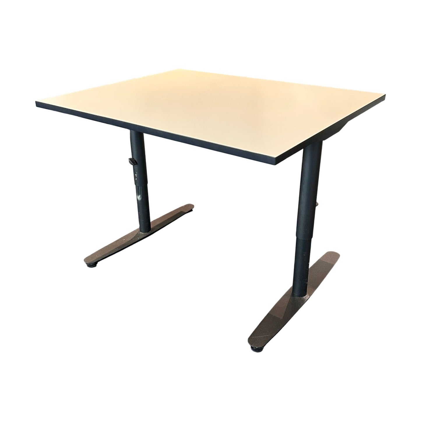 Justerbart skrivebord 100x80 cm, hvit, Edsbyn