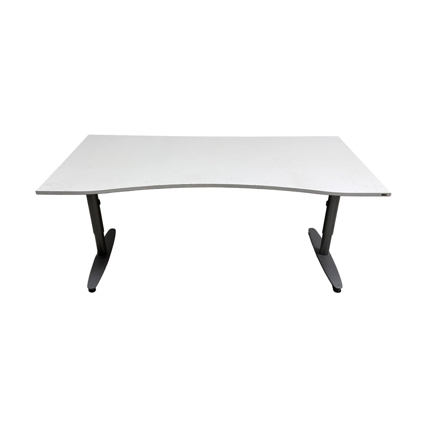 Manuelt hev/senk skrivebord fra Kinnarps, hvit, 180x80 cm