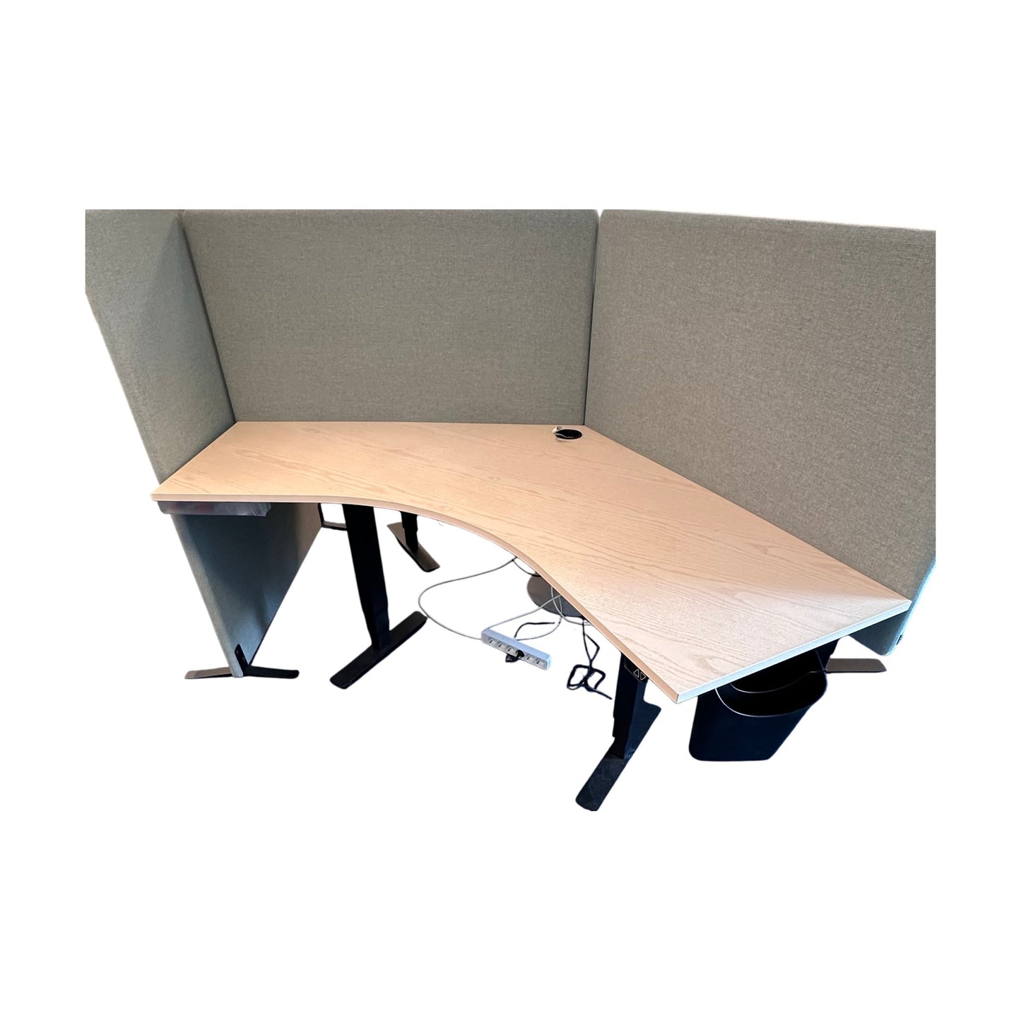 Elektrisk hev/senk skrivebord 205x100 cm, beige