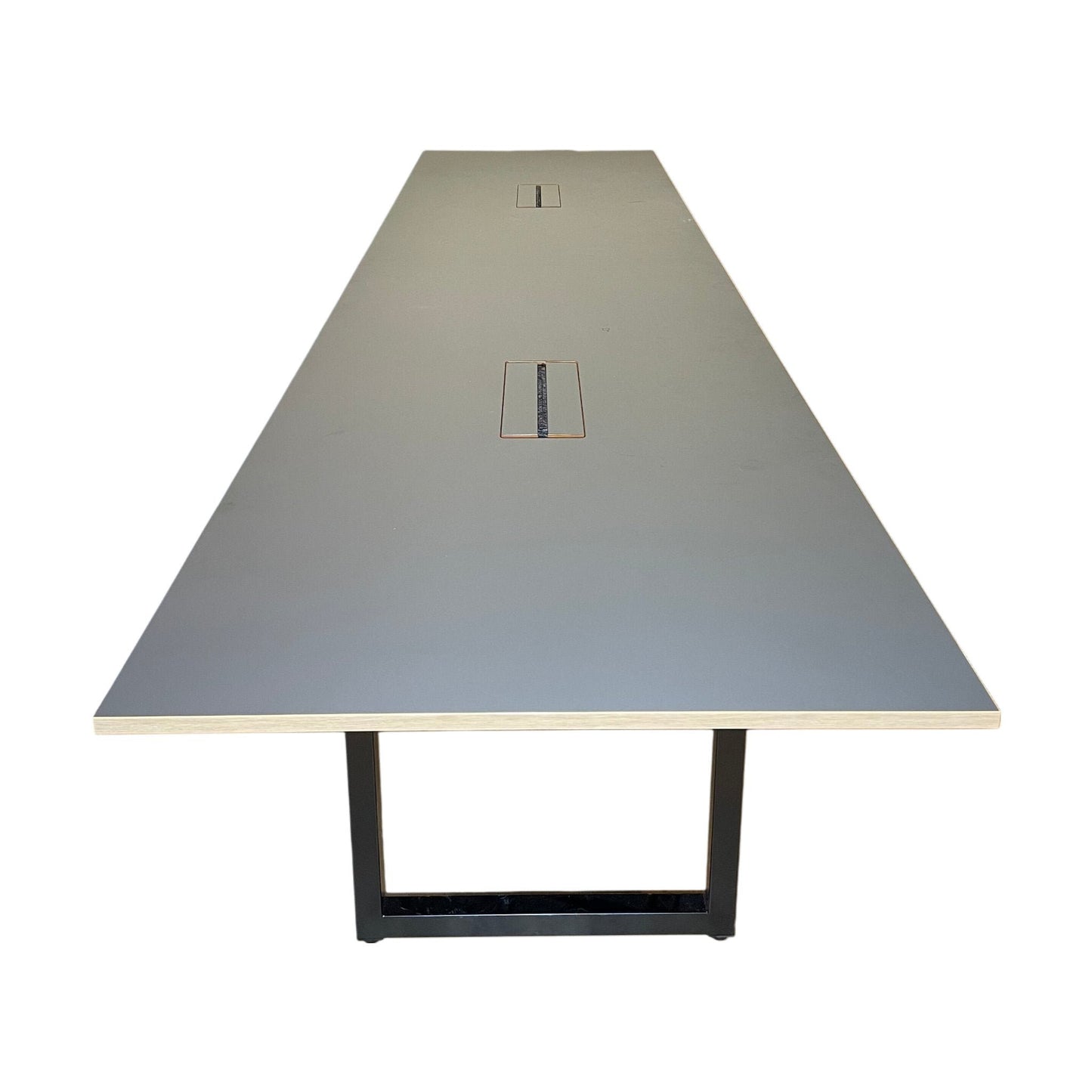 Møtebord, mørk grå, 480x120 cm