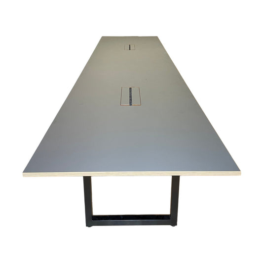 Møtebord, mørk grå, 480x120 cm