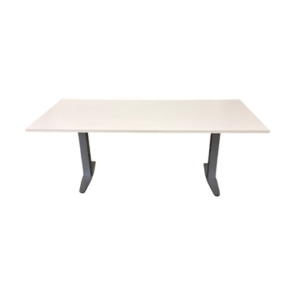 Elektrisk hev/senk skrivebord, hvit laminat, 180x80 cm