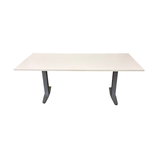 Elektrisk hev/senk skrivebord, hvit laminat, 180x80 cm