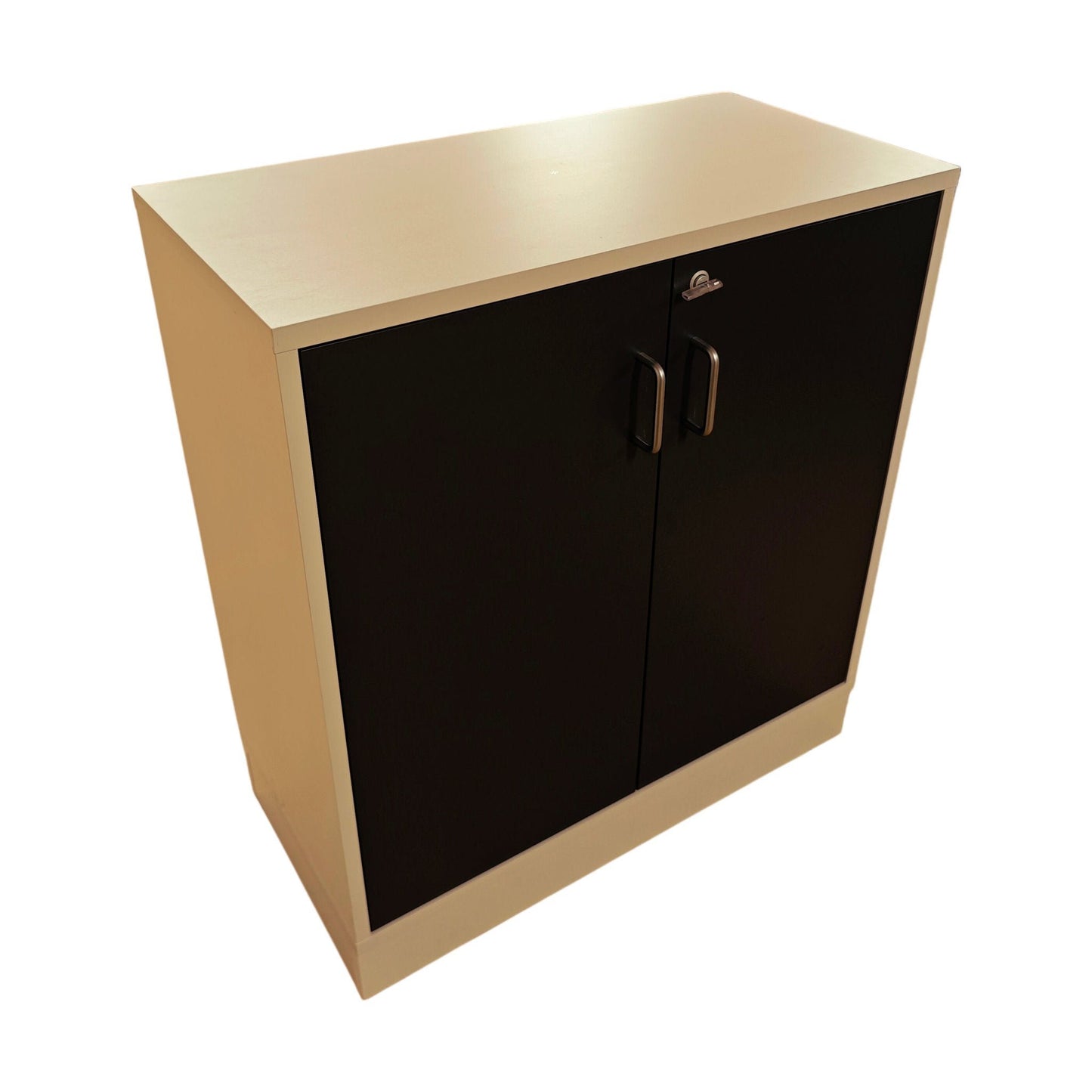 Låsbart arkivskap fra Svenheim, hvit med grå dører