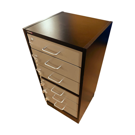 Skuffeseksjon fra Svenheim, 6 skuffer, sort/grå