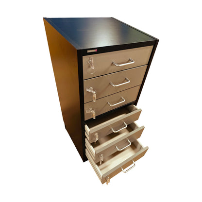 Skuffeseksjon fra Svenheim, 6 skuffer, sort/grå