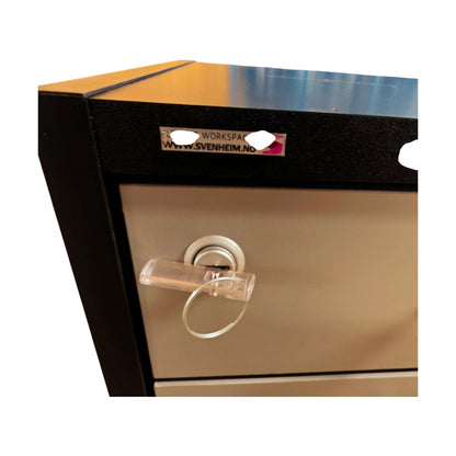 Skuffeseksjon fra Svenheim, 6 skuffer, sort/grå