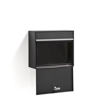 (38x14x32) AJ Produkter postkasse i svart, låsbar med nøkkel
