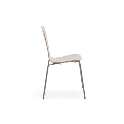 Stol MILLA, sølv understell, sand fra AJ Produkter