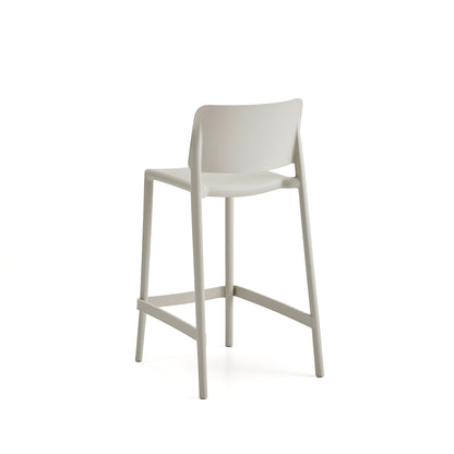 Lav barstol RIO fra AJ Produkter, sittehøyde 650 mm, stabelbar, lys grå
